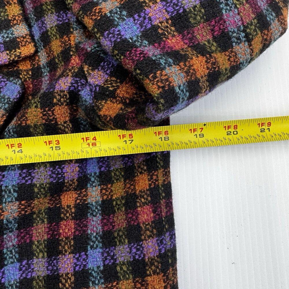 Vintage Giorgio Sant'Angelo 100% Wool Plaid Double Breasted Blazer 6 Yugoslavia - Picture 8 of 10